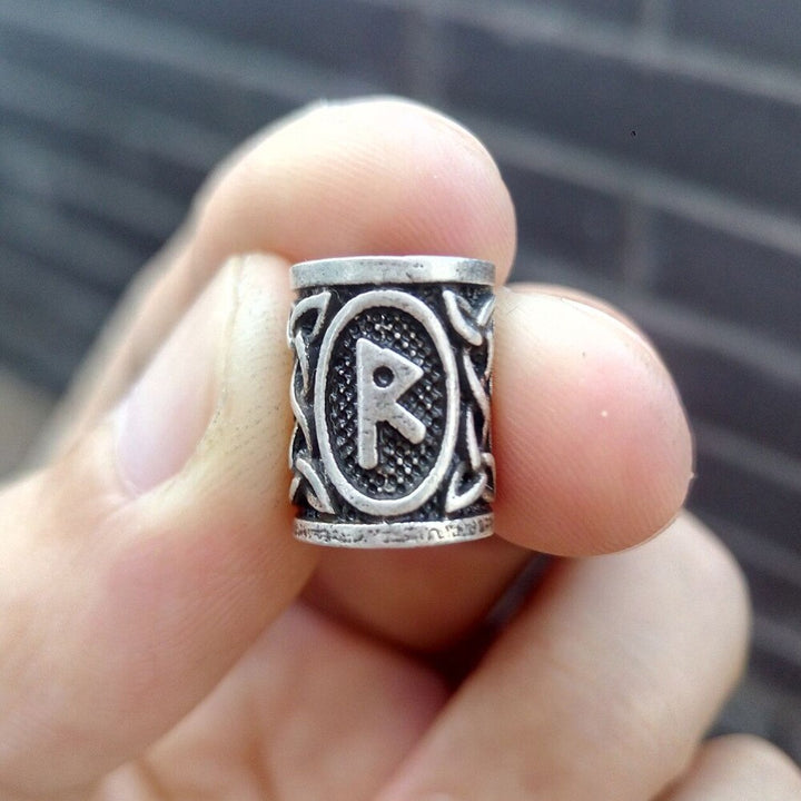 VIKING BEARD BEAD WITH NORSE RUNES