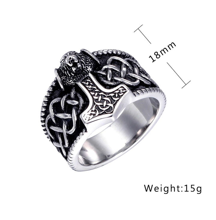 Viking Ring - Thor's Hammer Celtic Knot