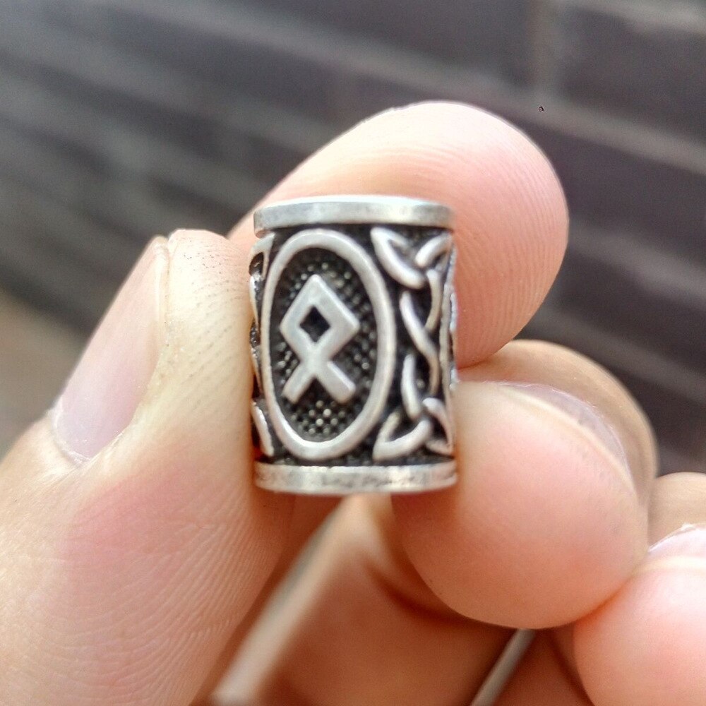 VIKING BEARD BEAD WITH NORSE RUNES