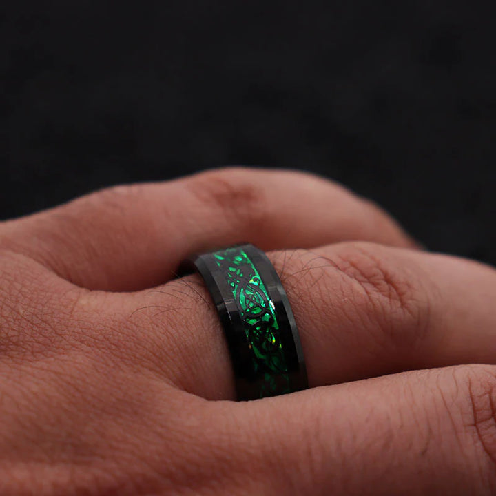 Loki God of Mischief Ring - Green Inlays