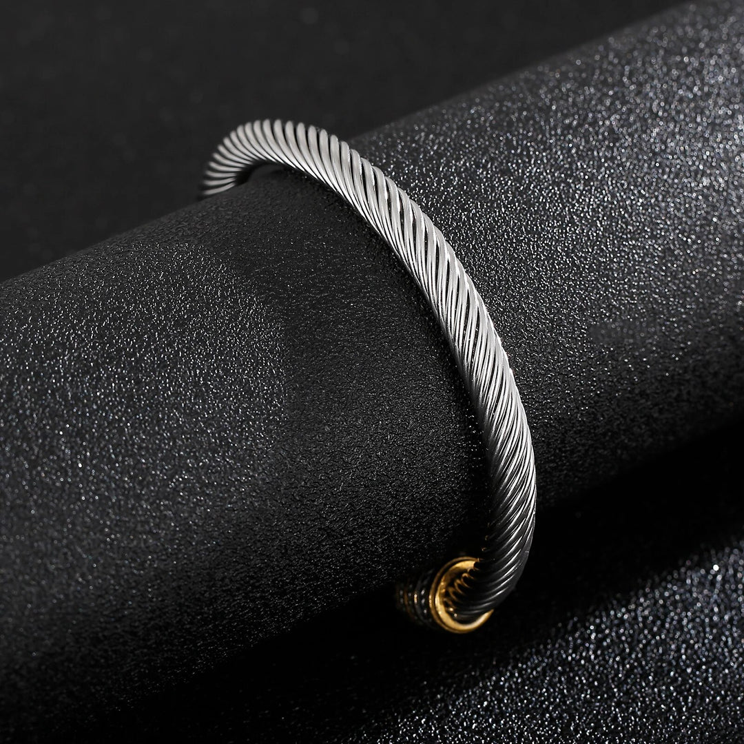 Viking Cuff Bracelet With Twisted Cable Design