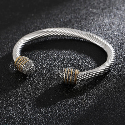Viking Cuff Bracelet With Twisted Cable Design