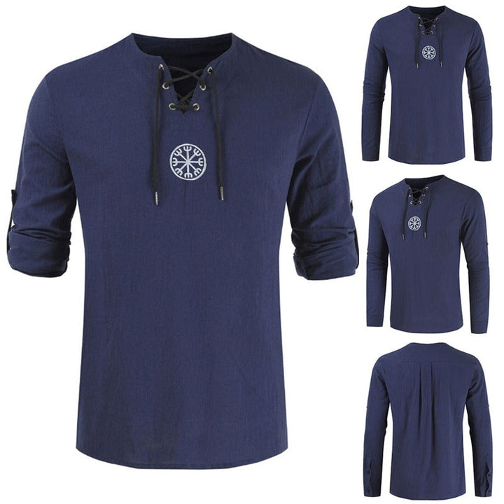 Long-sleeve Linen Medieval Viking Shirt