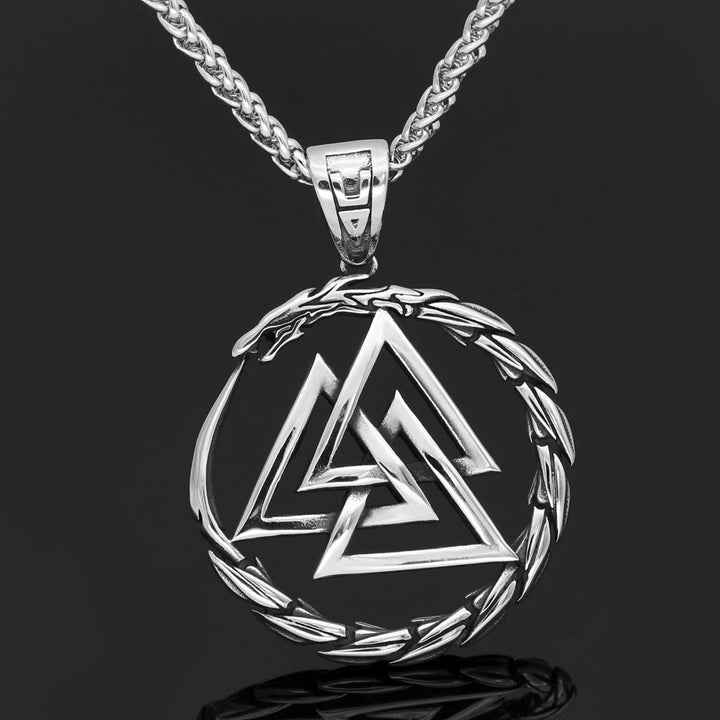 Viking Necklace - Valknut Ouroboros