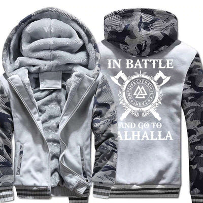 Viking Hoodie With Symbols And Go To Valhalla Prints