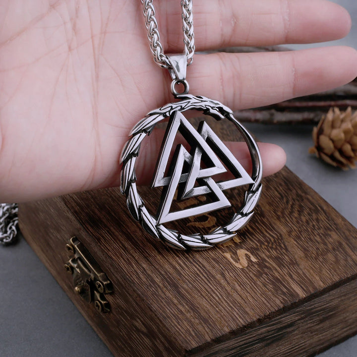 Viking Necklace - Valknut Ouroboros