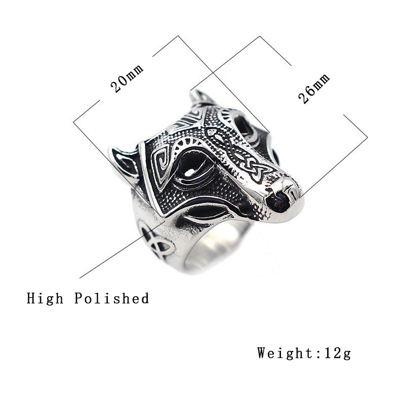 Viking Ring - Silver Norse Wolf