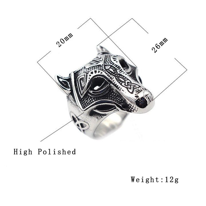 Viking Ring - Silver Norse Wolf