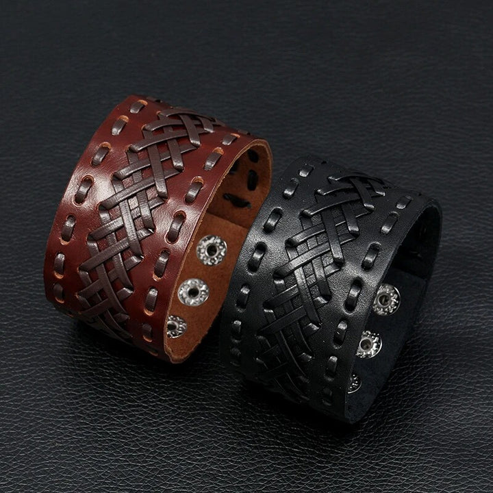 Braided Leather Cuff Bracelet