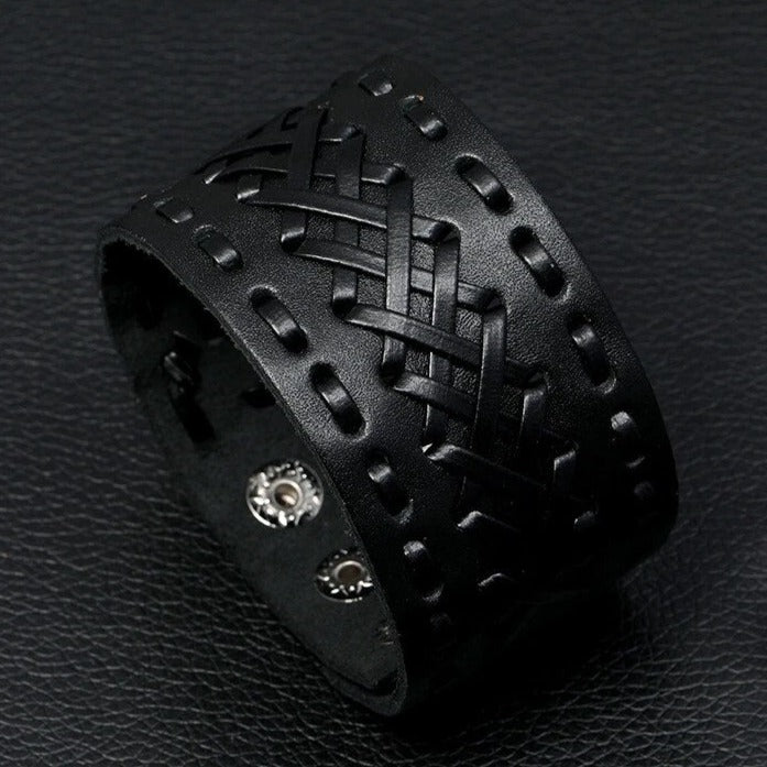 Braided Leather Cuff Bracelet
