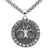 VIKING NECKLACE WITH YGGDRASIL RUNE CIRCLE PENDANT