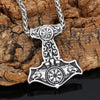 Thors Hammer Necklace - Golden Asgards Wolves