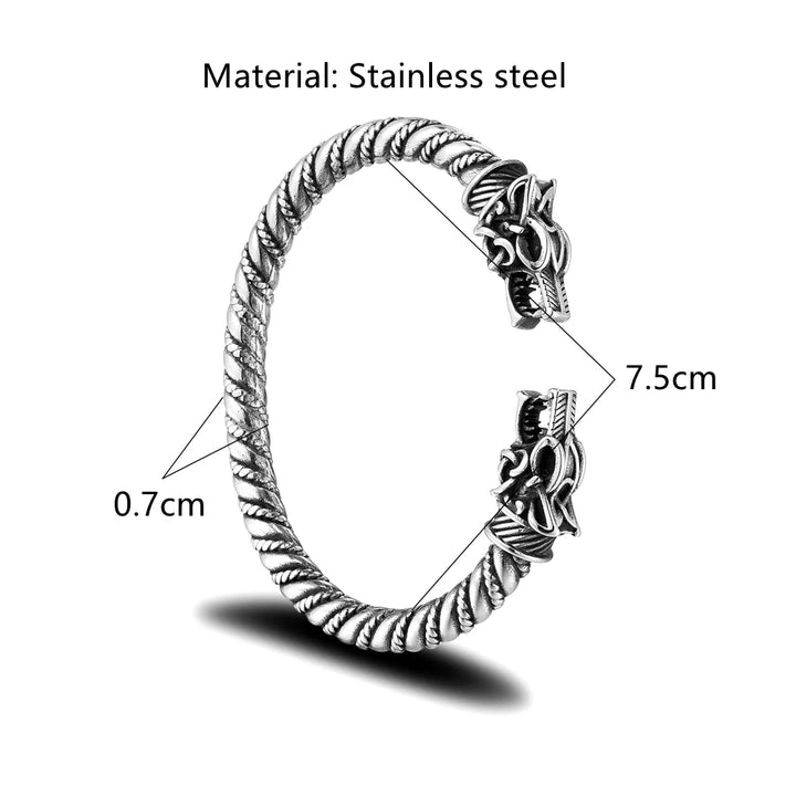 Wolf Head Twisted  Viking  Arm Ring