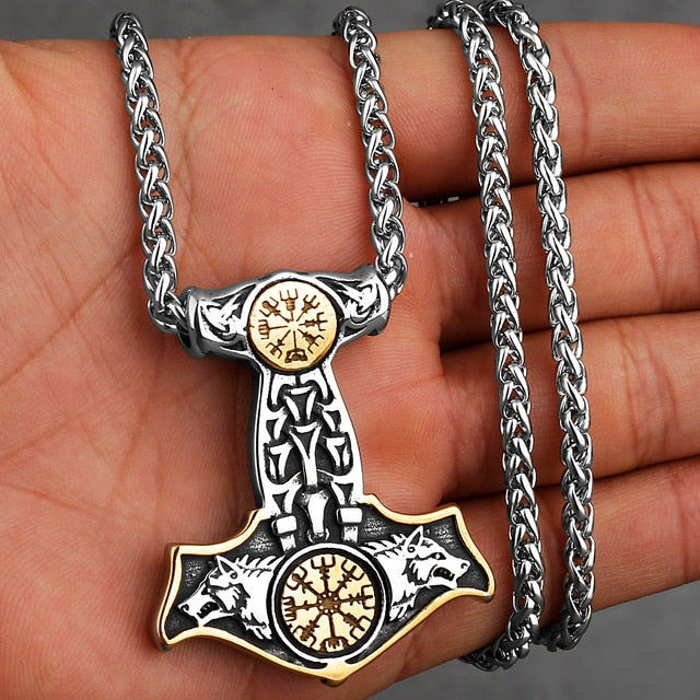 Thor's Hammer Viking Necklace, Steel Mjolnir Pendant | The Norse Wind –  TheNorseWind
