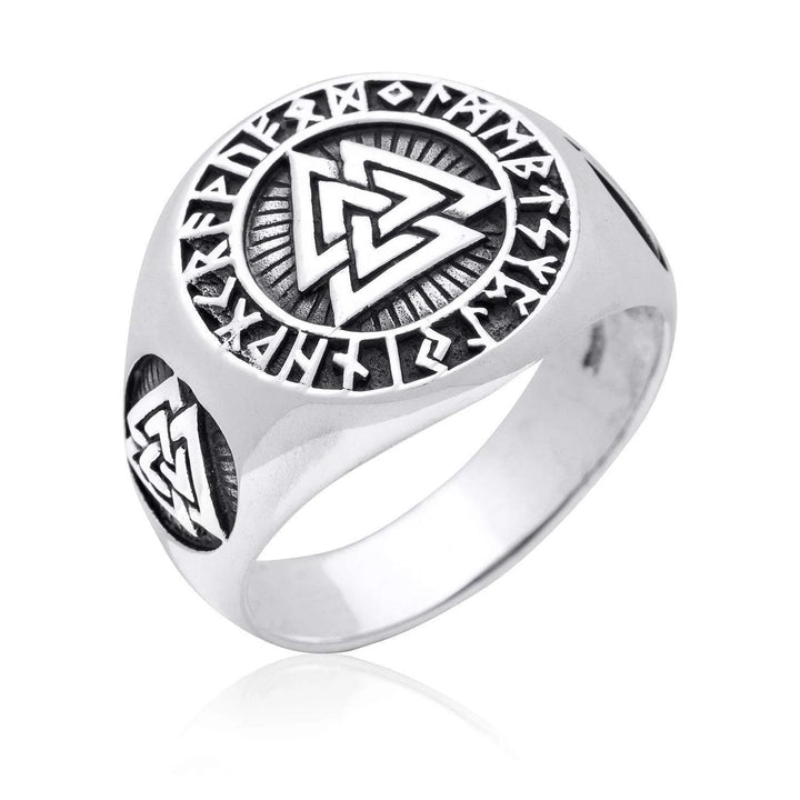 Viking Ring - Silver Valknut Symbol