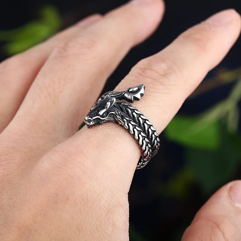 Viking Ring - Coiled Jormungandr
