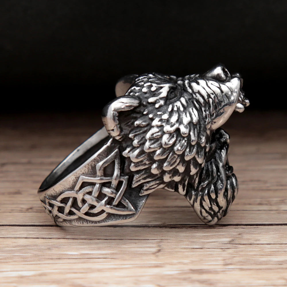 Silver discount bear ring