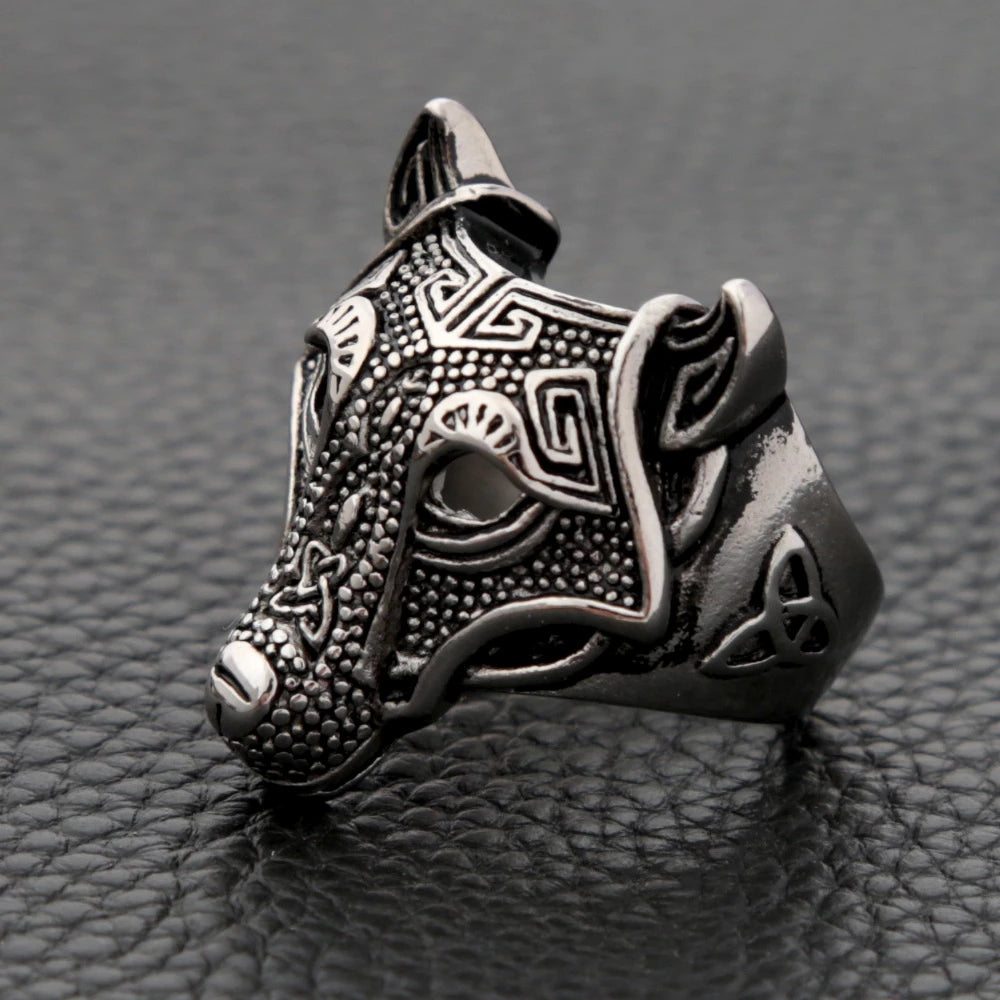 Viking Ring - Silver Norse Wolf