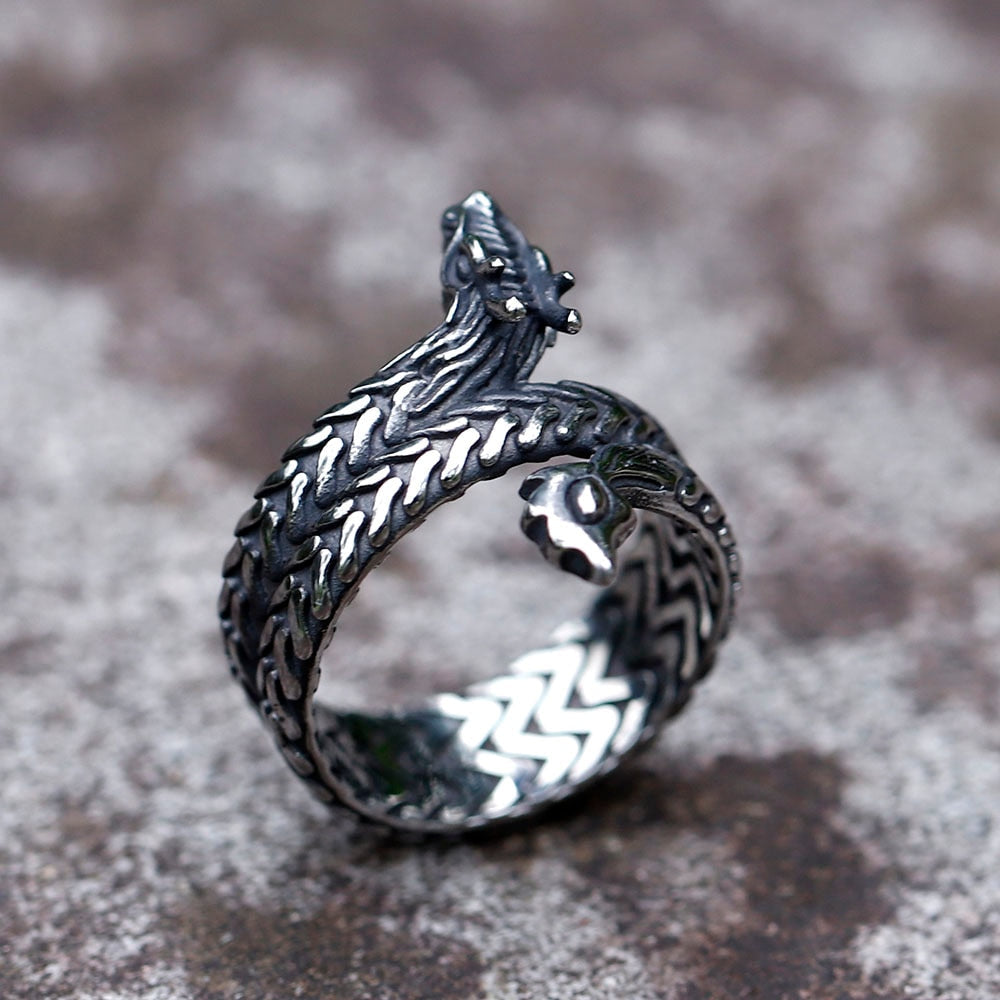 Viking Ring - Coiled Jormungandr