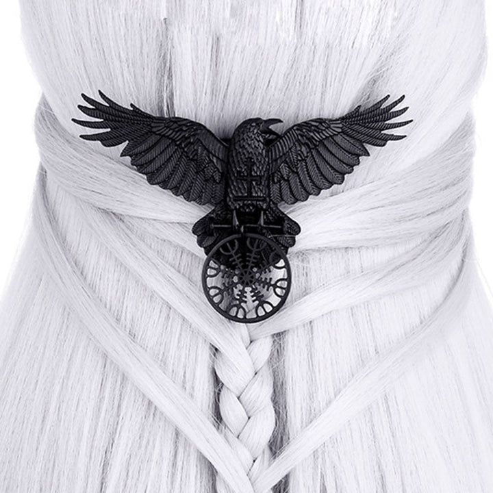 Viking Hair Clip - Helm of Awe Raven