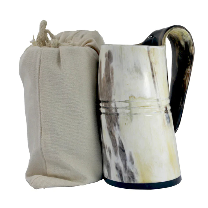 NATURAL VIKING DRINKING HORN TANKARD MUG