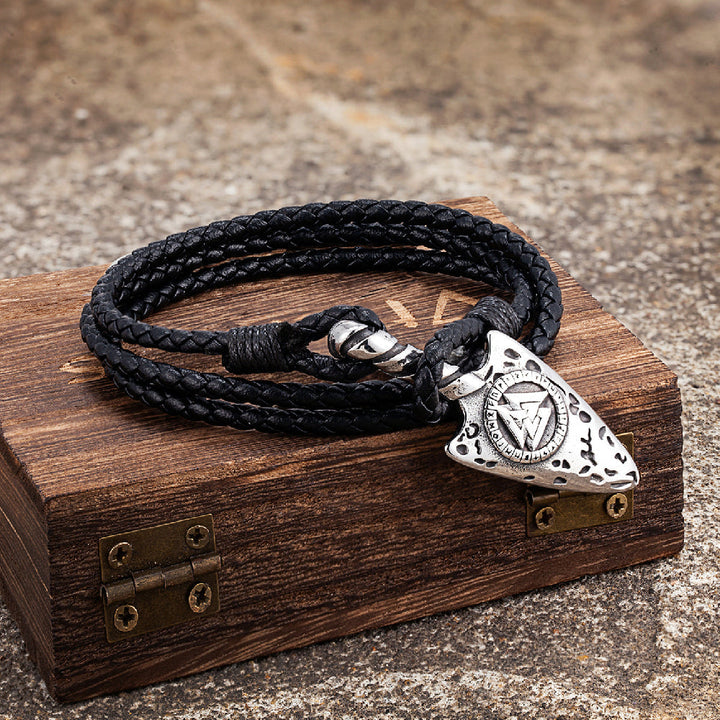 Viking Spear Multilayer Leather Bracelet