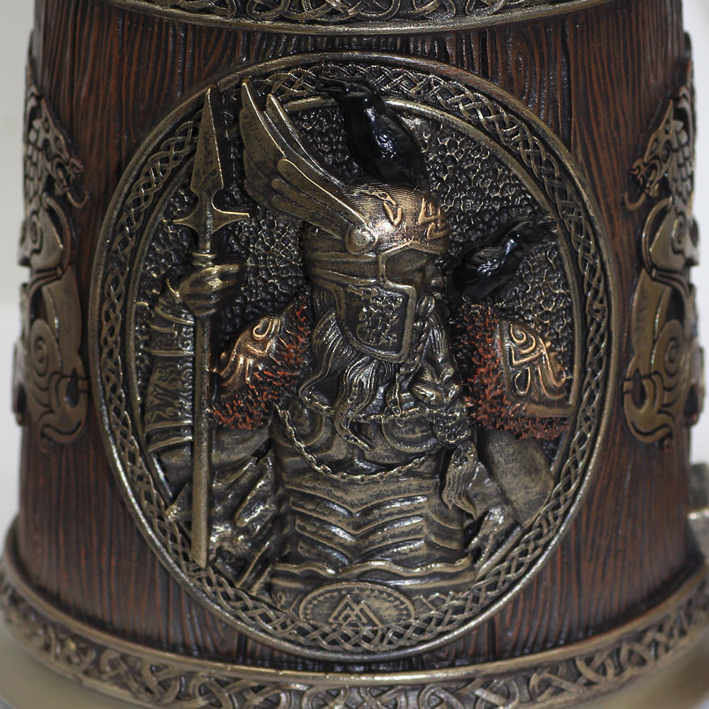 Norse Viking Beer Mug Featuring Thor and Odin