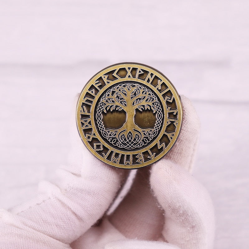 Viking Brooch - Yggdrasil Tree of Life Enamel Pin