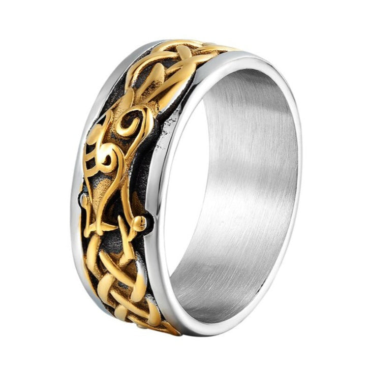 Viking Ring Jormungandr With Celtic Knots