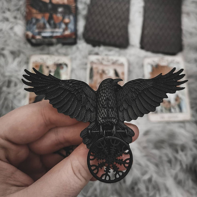 Viking Hair Clip - Helm of Awe Raven