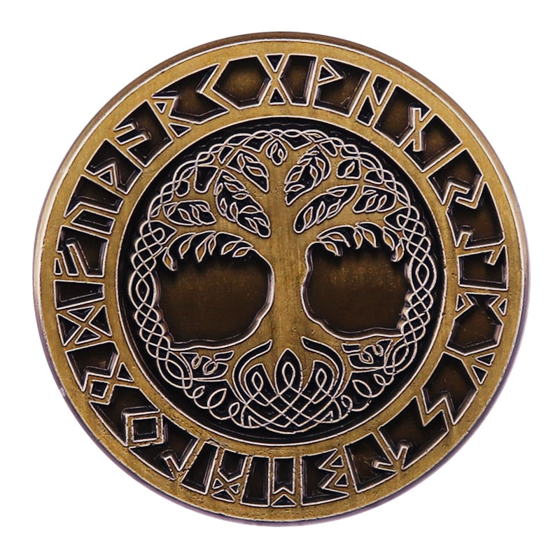 Viking Brooch - Yggdrasil Tree of Life Enamel Pin