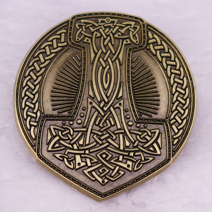 Viking Brooch - Thors Hammer Enamel Pin