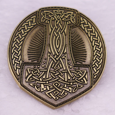 Viking Brooch - Thors Hammer Enamel Pin