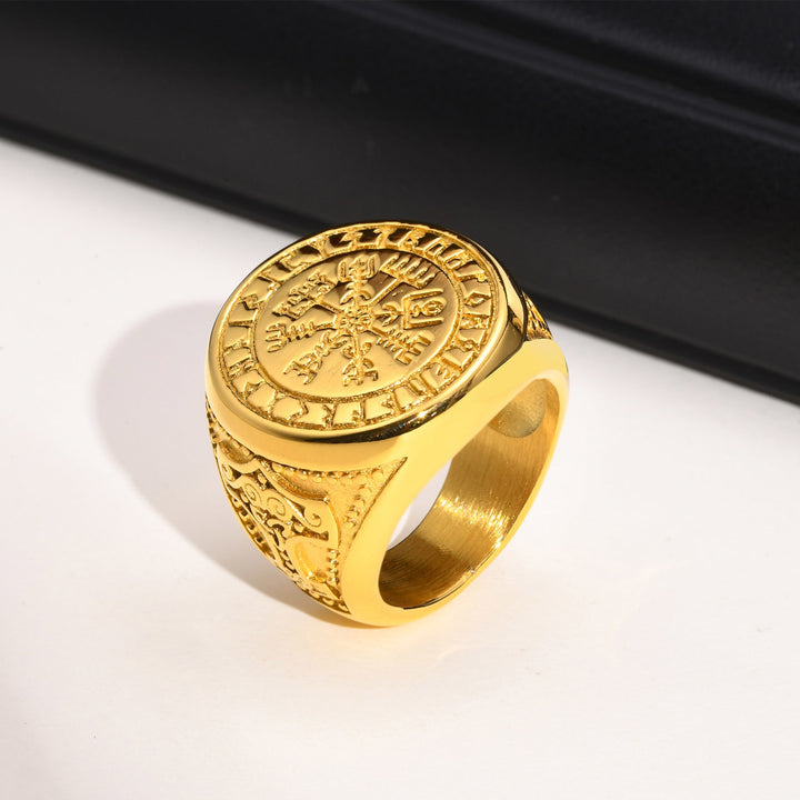 Viking Ring - Vegvisir with Mjolnir