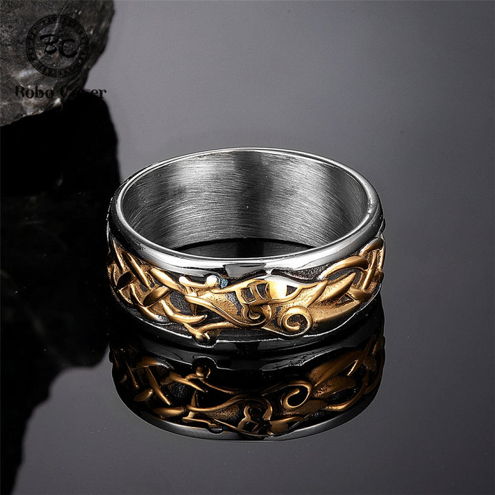 Viking Ring Jormungandr With Celtic Knots