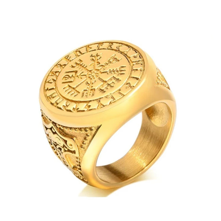 Viking Ring - Vegvisir with Mjolnir