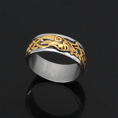 Viking Ring Jormungandr With Celtic Knots