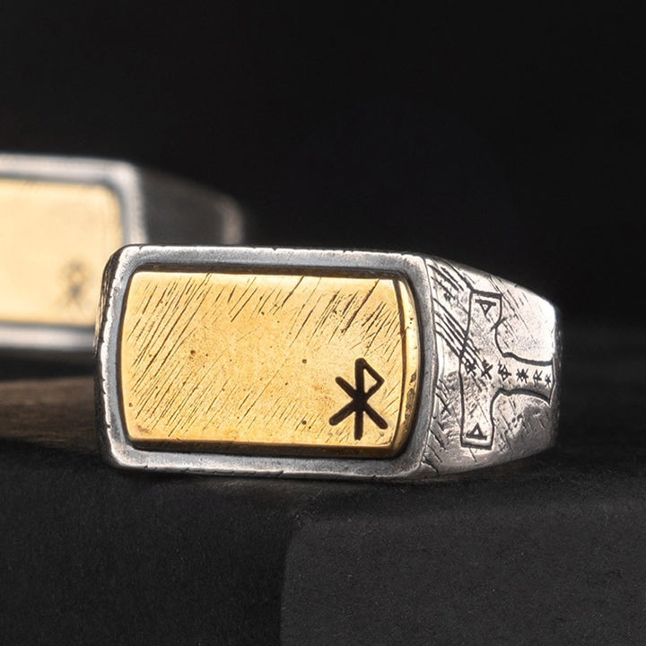 Nordic Viking Rune Ring - Sterling Silver