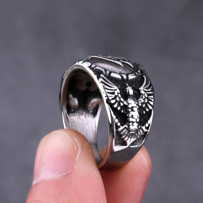 Viking Ring - Valknut with Ravens