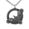 Viking Necklace -Odin's Raven With Valknut Symbol