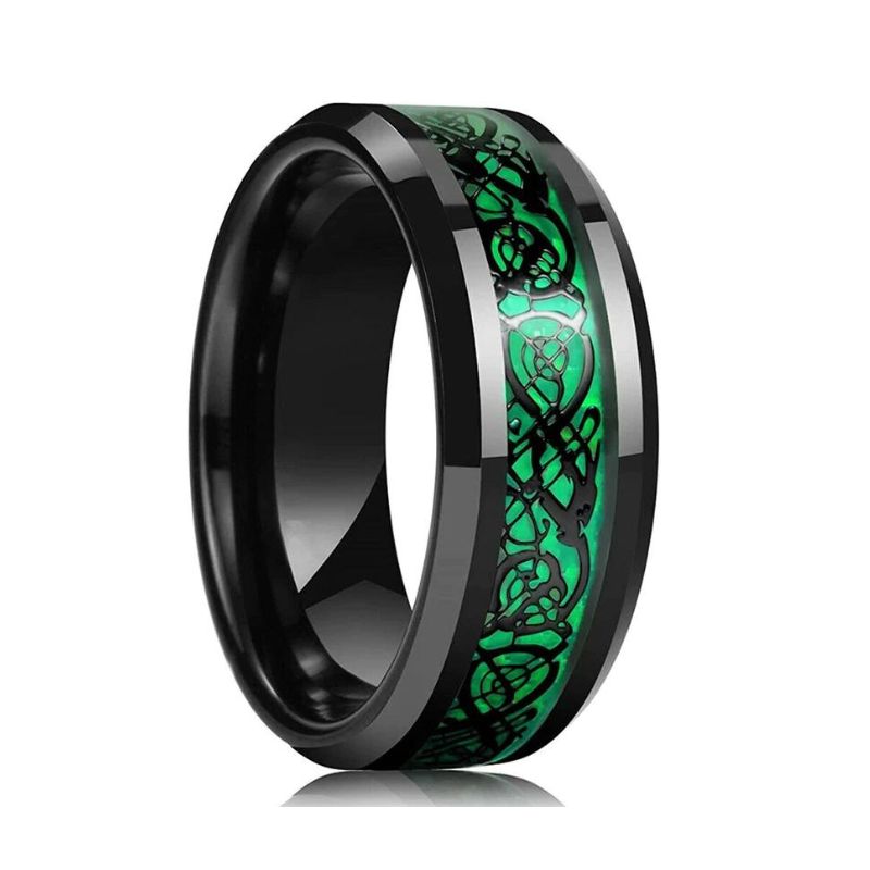 Loki God of Mischief Ring - Green Inlays