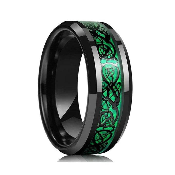 Loki God of Mischief Ring - Green Inlays
