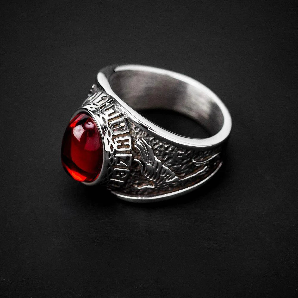 Viking Ring - Wolf And Raven Blood Ring