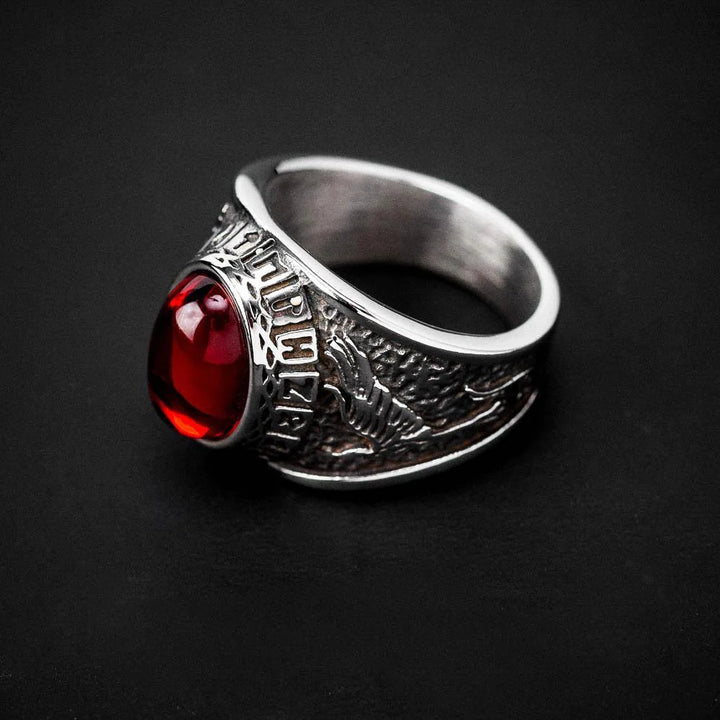 Viking Ring - Wolf And Raven Blood Ring