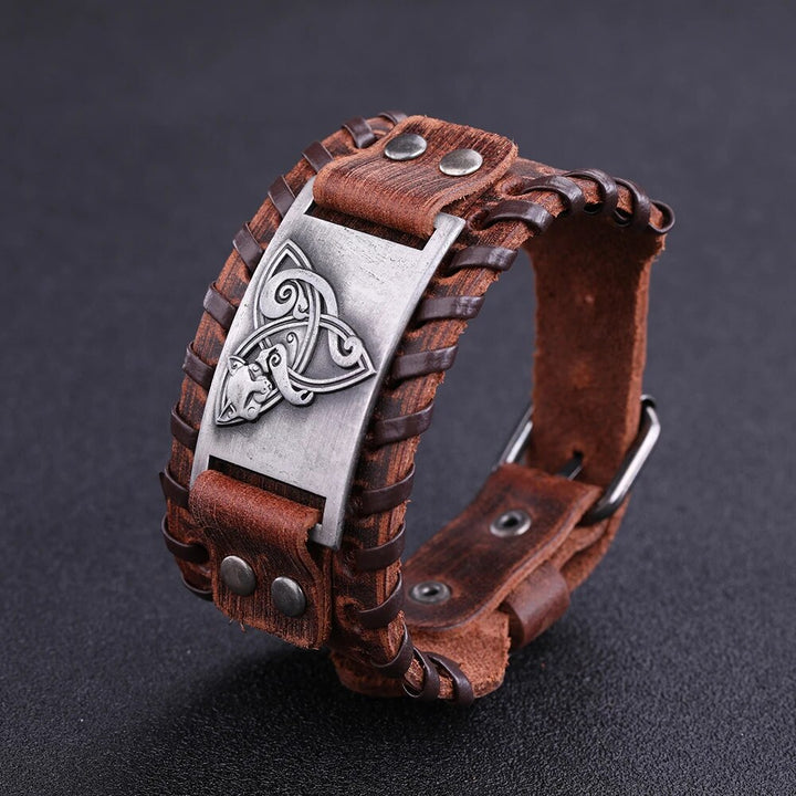 Freya Trinity Knot Leather Bracelet