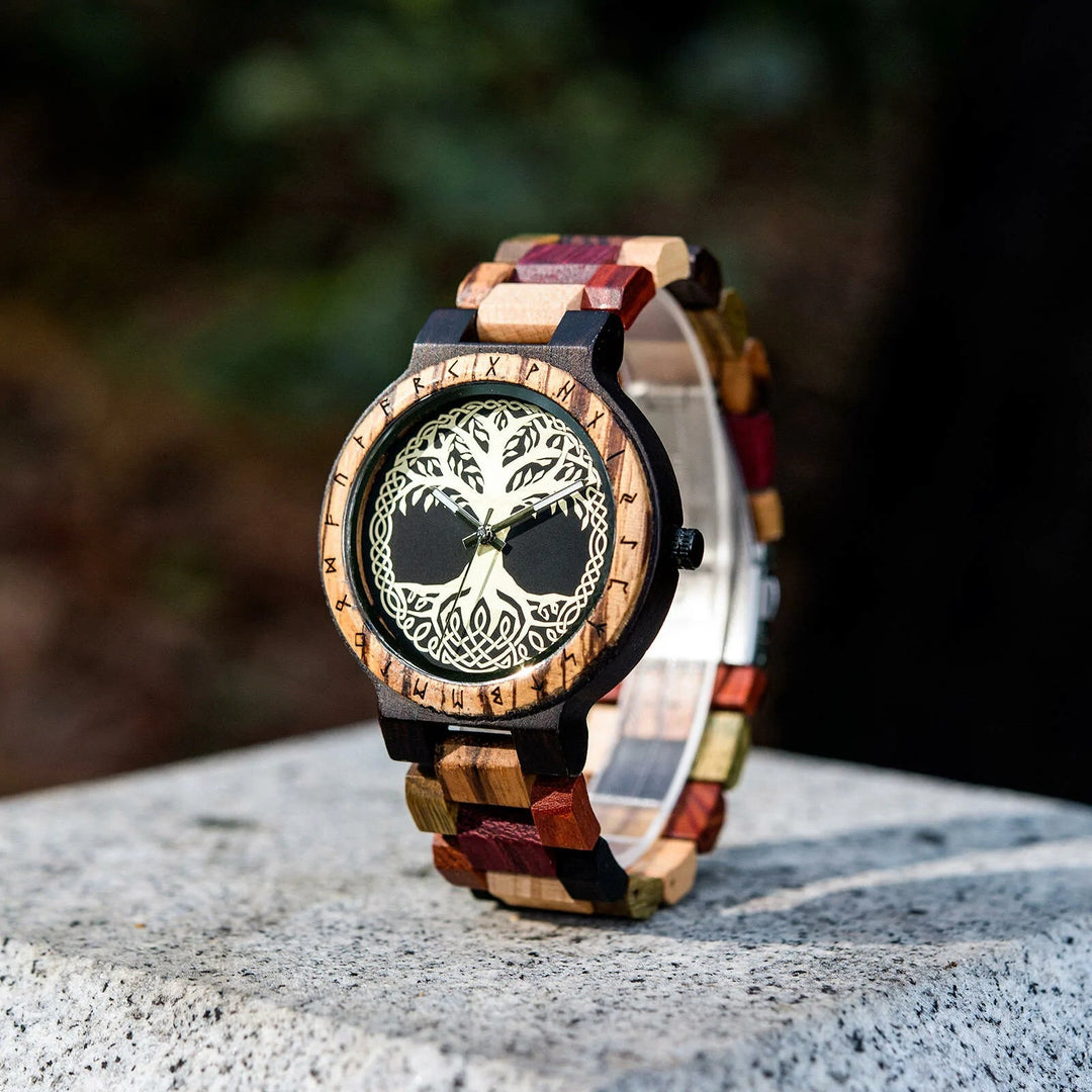 YGGDRASIL TREE OF LIFE WOODEN VIKING WATCH