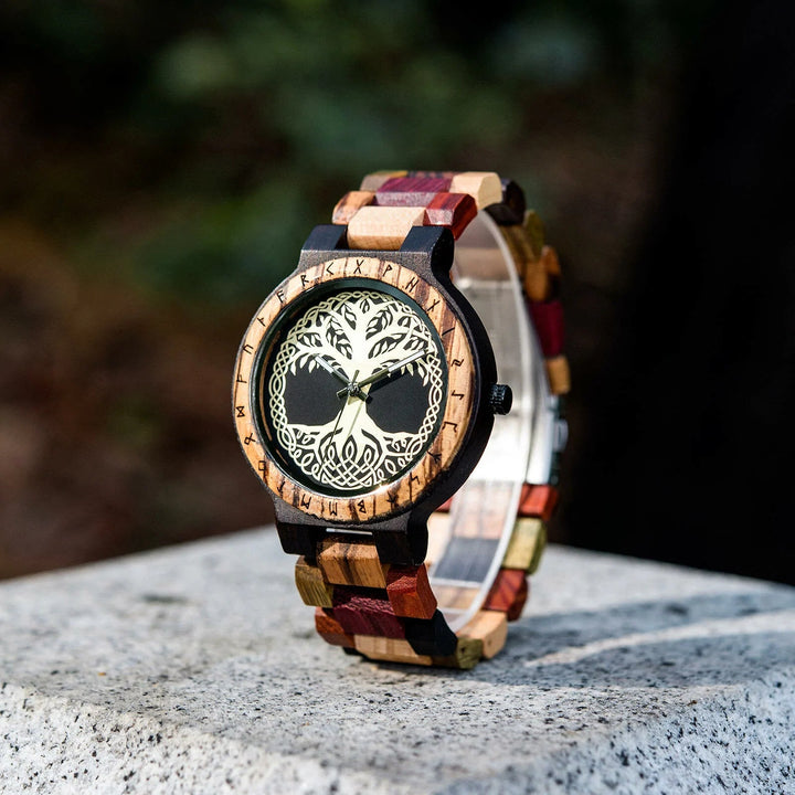 YGGDRASIL TREE OF LIFE WOODEN VIKING WATCH