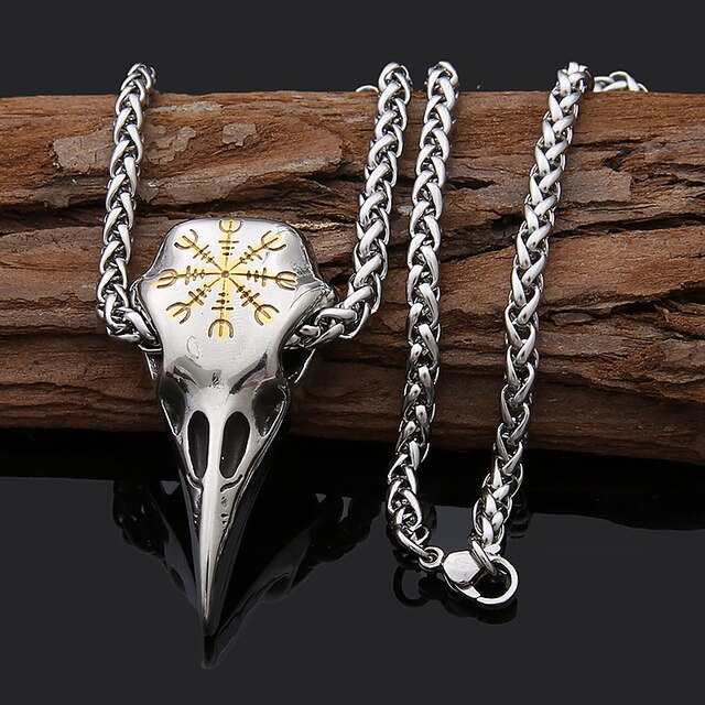 Viking Necklace - Raven Skull