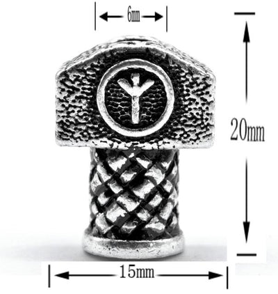 Viking Beard Bead - Mjolnir With Runic Symbol