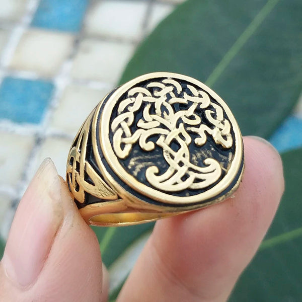 Viking Ring Bronze Tree of Life Knotwork Valhalla Vikings